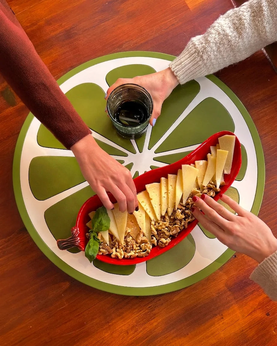 Plato giratorio artesanal Bittoele modelo gajitos lime