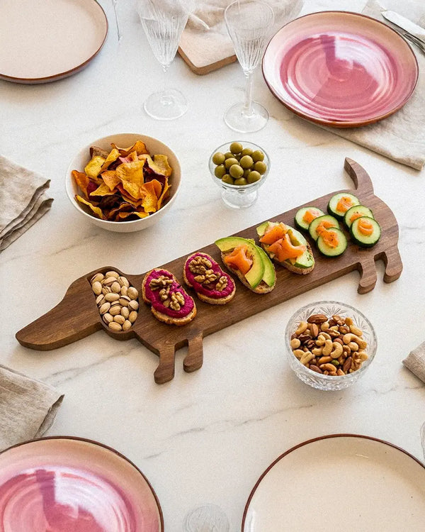 PEPE tabla de aperitivos artesanal madera de acacia con aperitivos – Bittoele